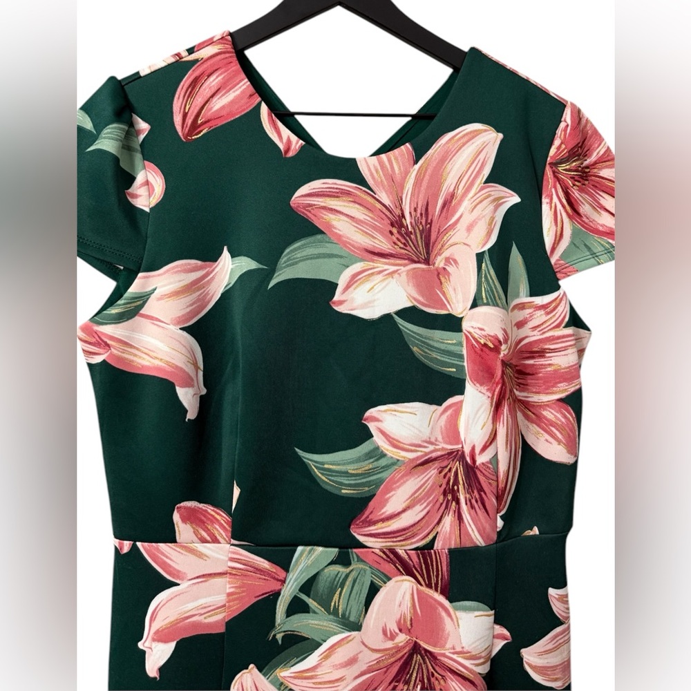 Enfocus Studio Women’s Green Floral Mermaid Dress Size 14